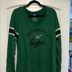 NFL Philadelphia Eagles Green V-Neck long sleeve Shirt